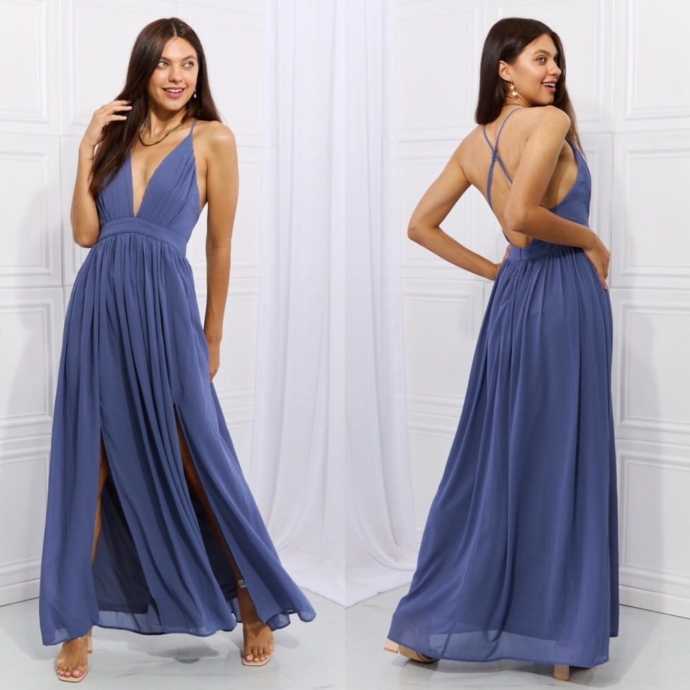 Captivating Open Crossback Maxi Dress - Picture 1 of 9
